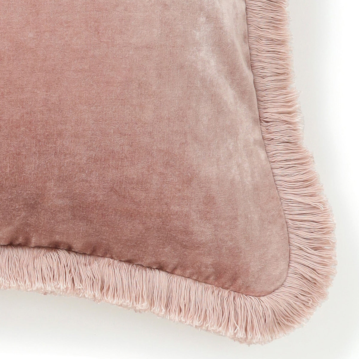 Velvet Fringe Cushion Cover 450 X 450  Pink