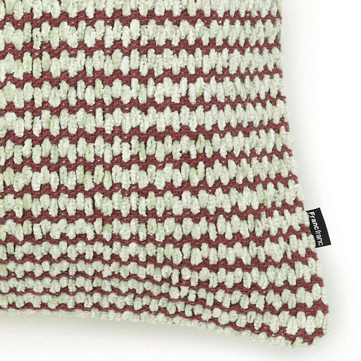 Chenille Line Cushion Cover 450 X 450 Light Green X Brown
