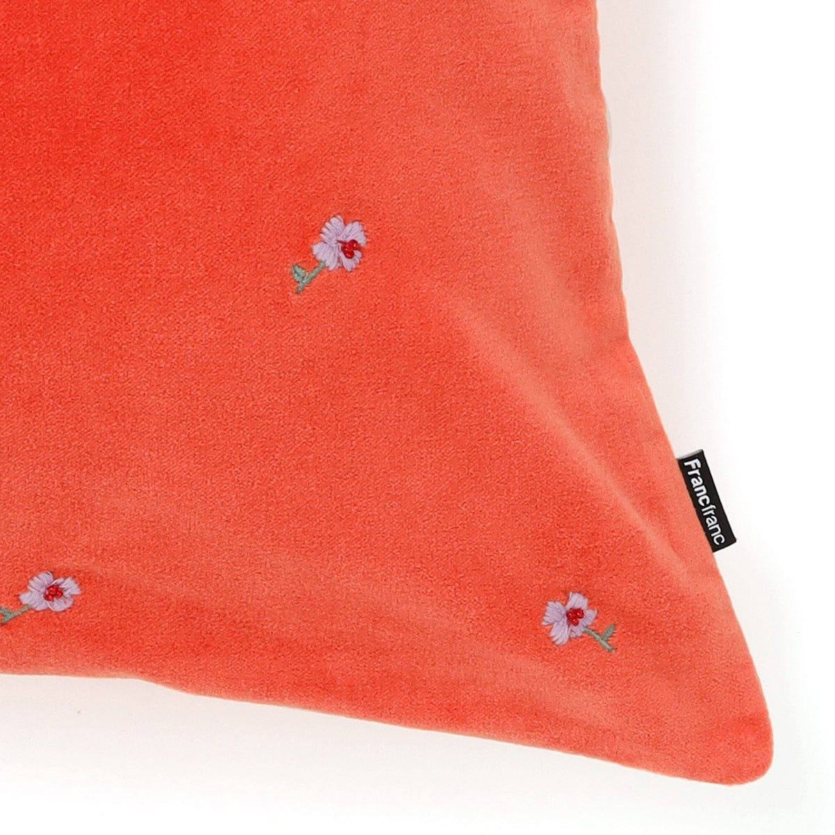 Emb Flower Cushion Cover 450 X 450  Orange