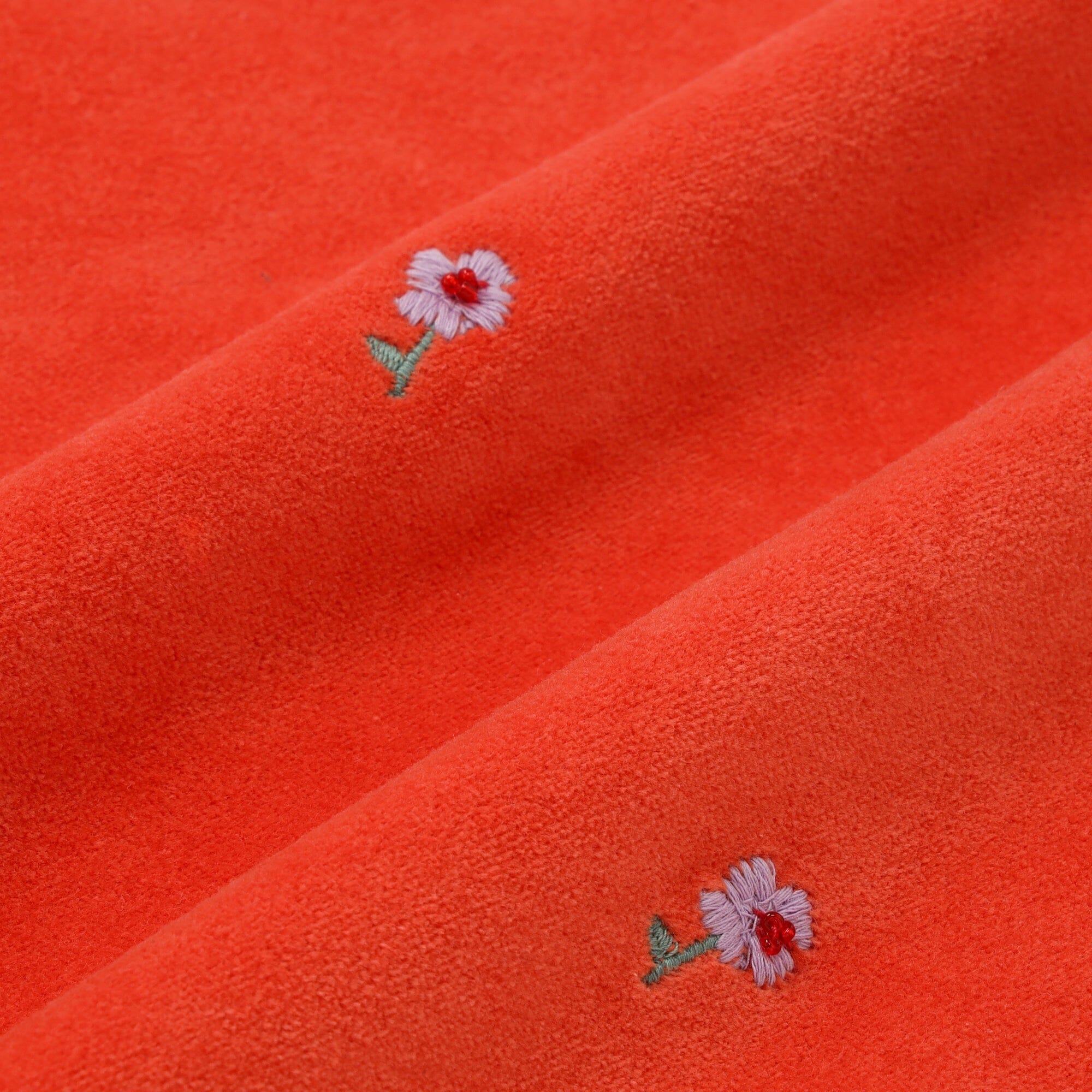 Emb Flower Cushion Cover 450 X 450  Orange