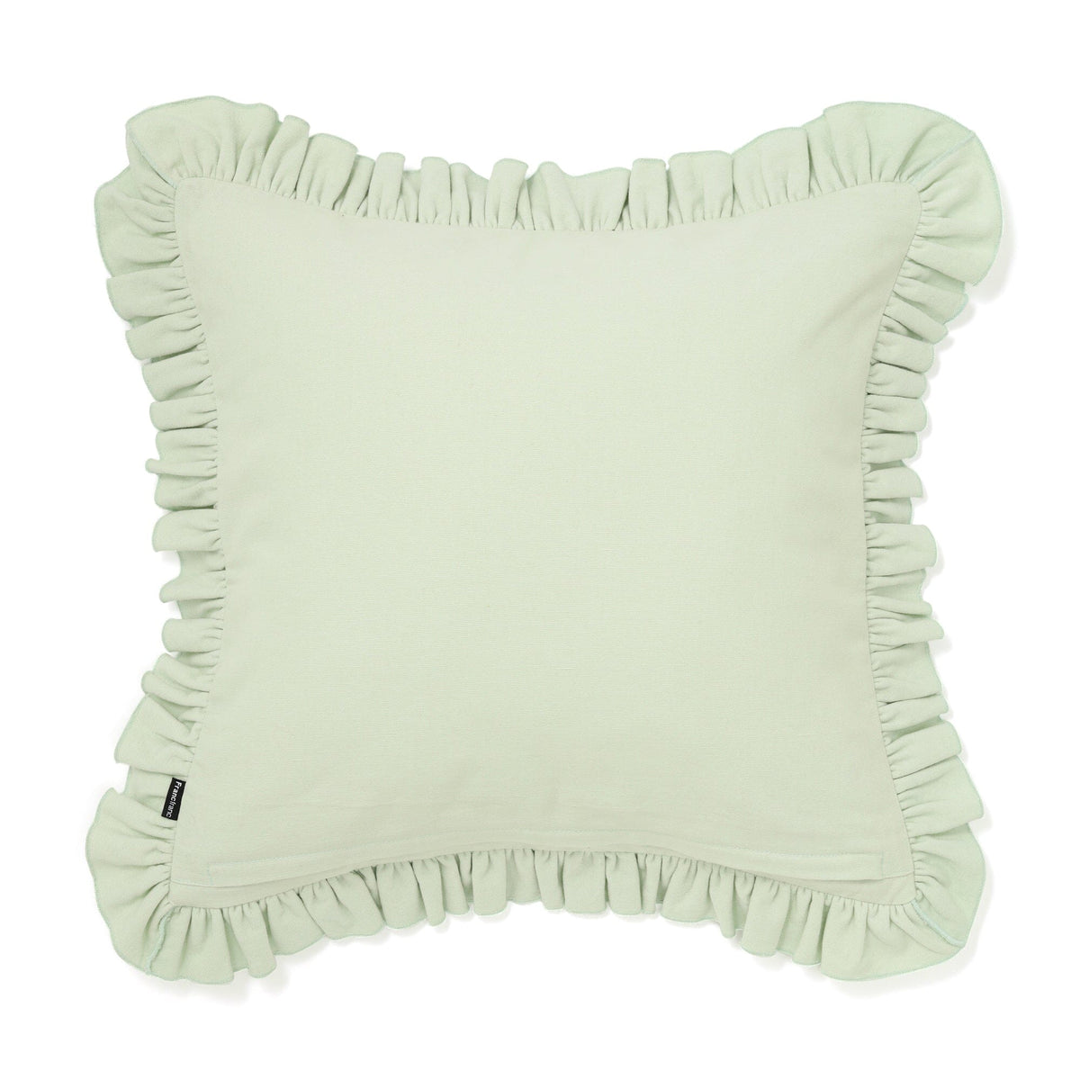 Emb Flower Frill Cushion Cover 450 X 450  Light Green
