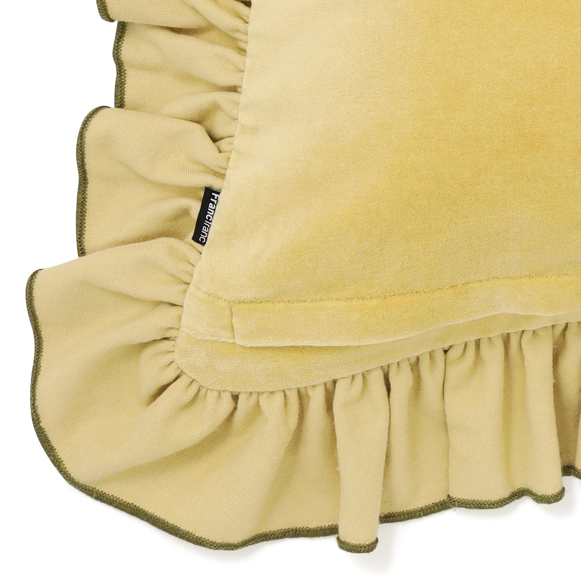 Velvet Frill Cushion Cover 450 X 450  Yellow