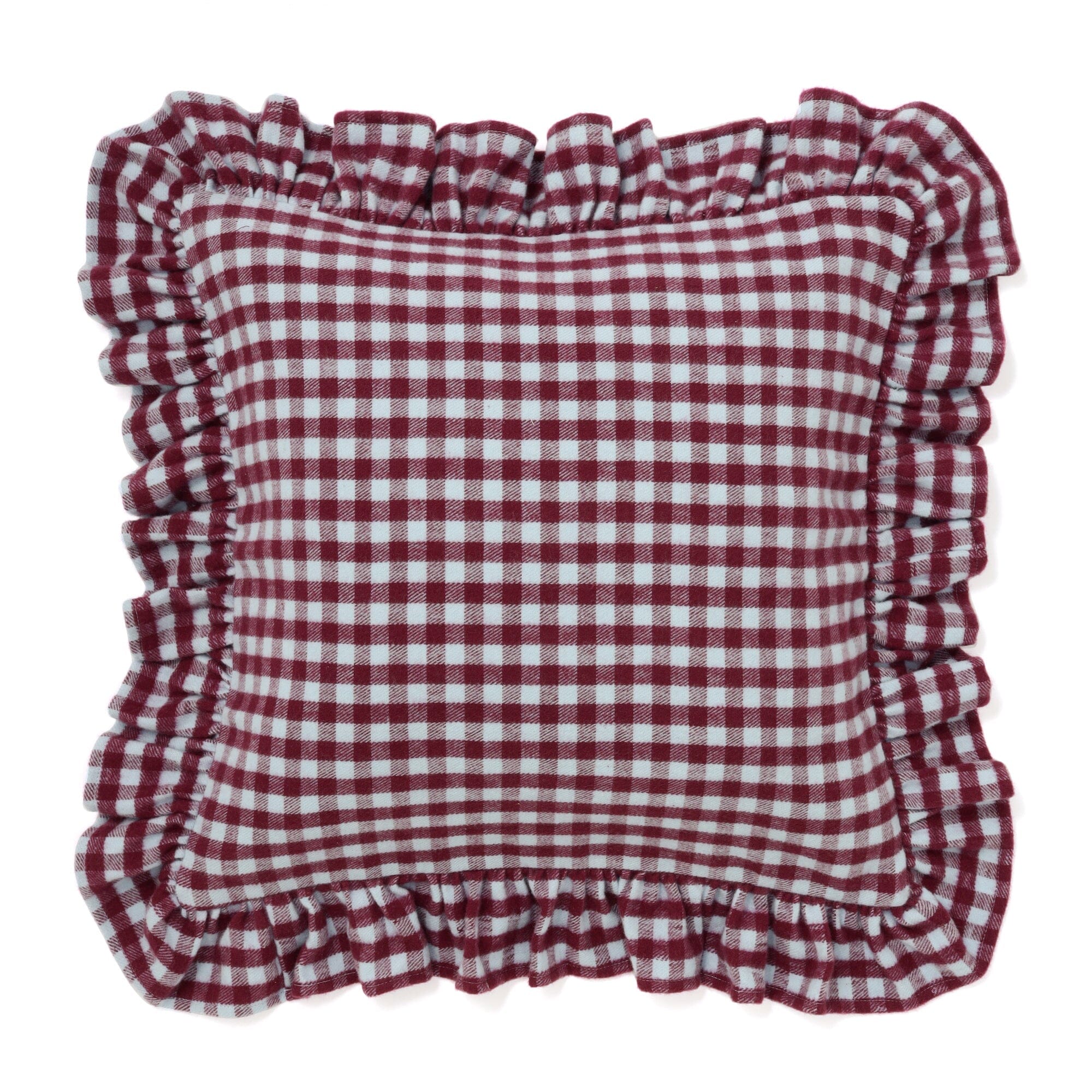 Frill Check Cushion Cover 450 X 450  Blue X Purple