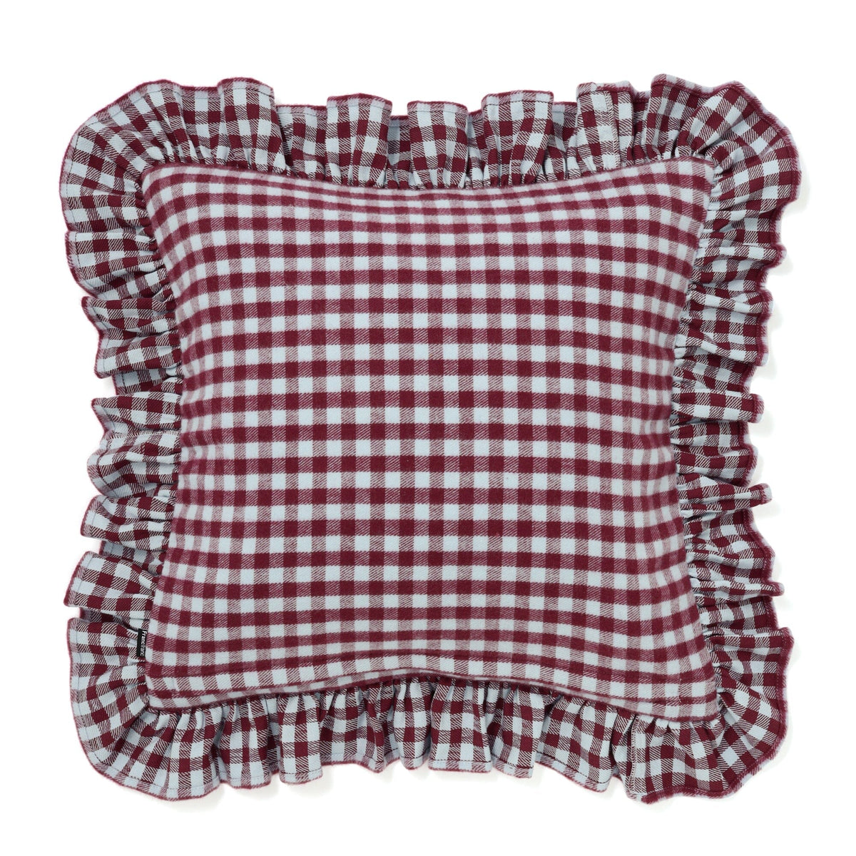 Frill Check Cushion Cover 450 X 450  Blue X Purple