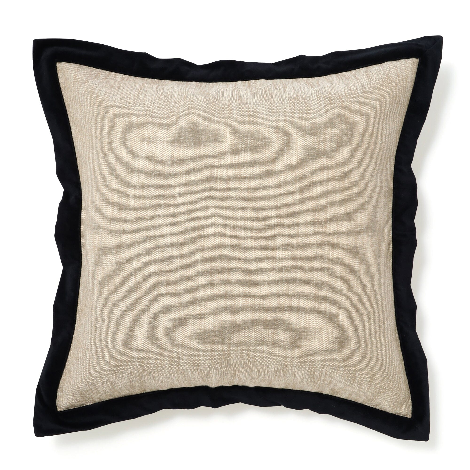 Velvet Flange Cushion Cover 600 X 600 Natural