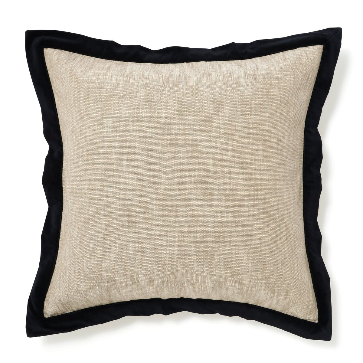 Velvet Flange Cushion Cover 600 X 600 Natural
