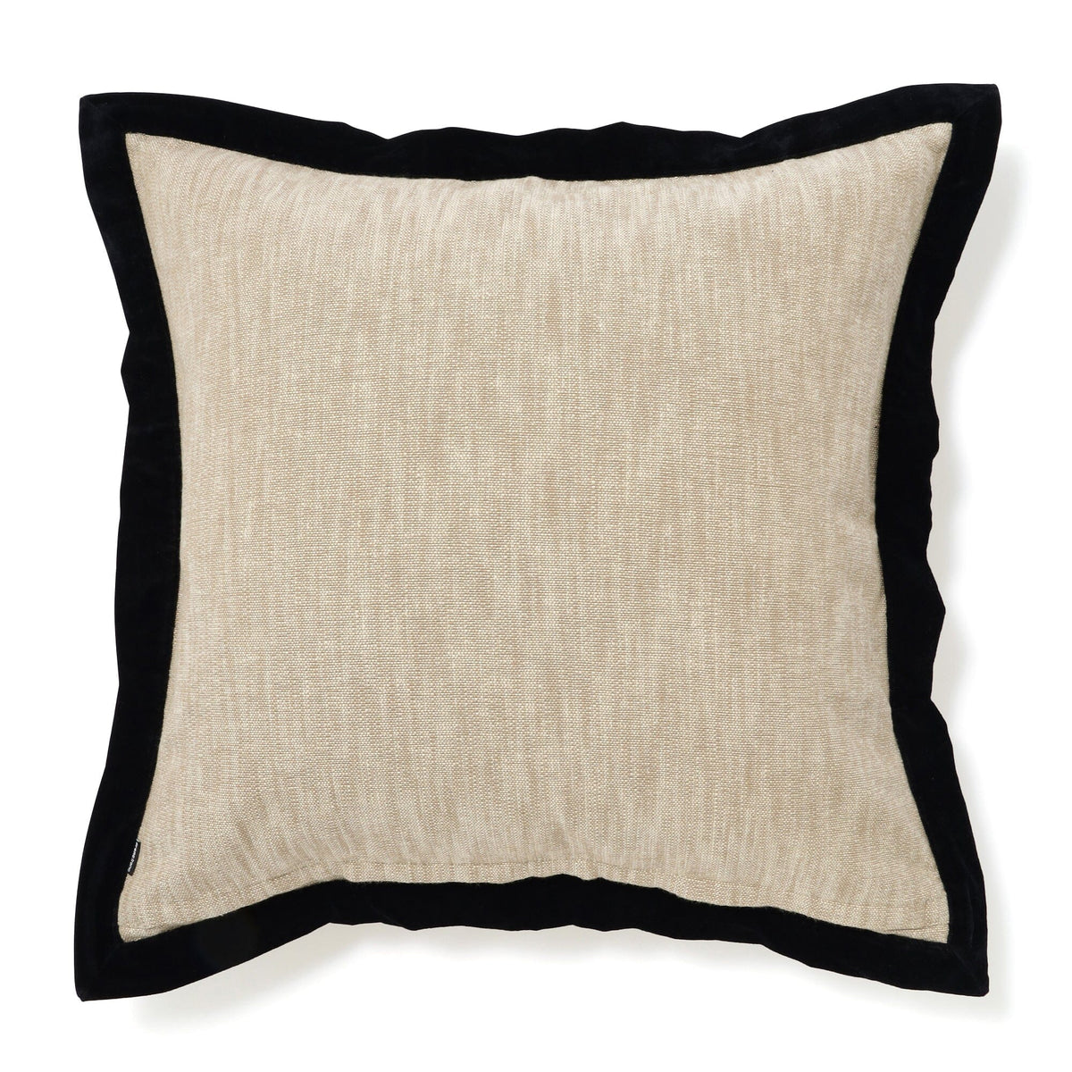 Velvet Flange Cushion Cover 600 X 600 Natural