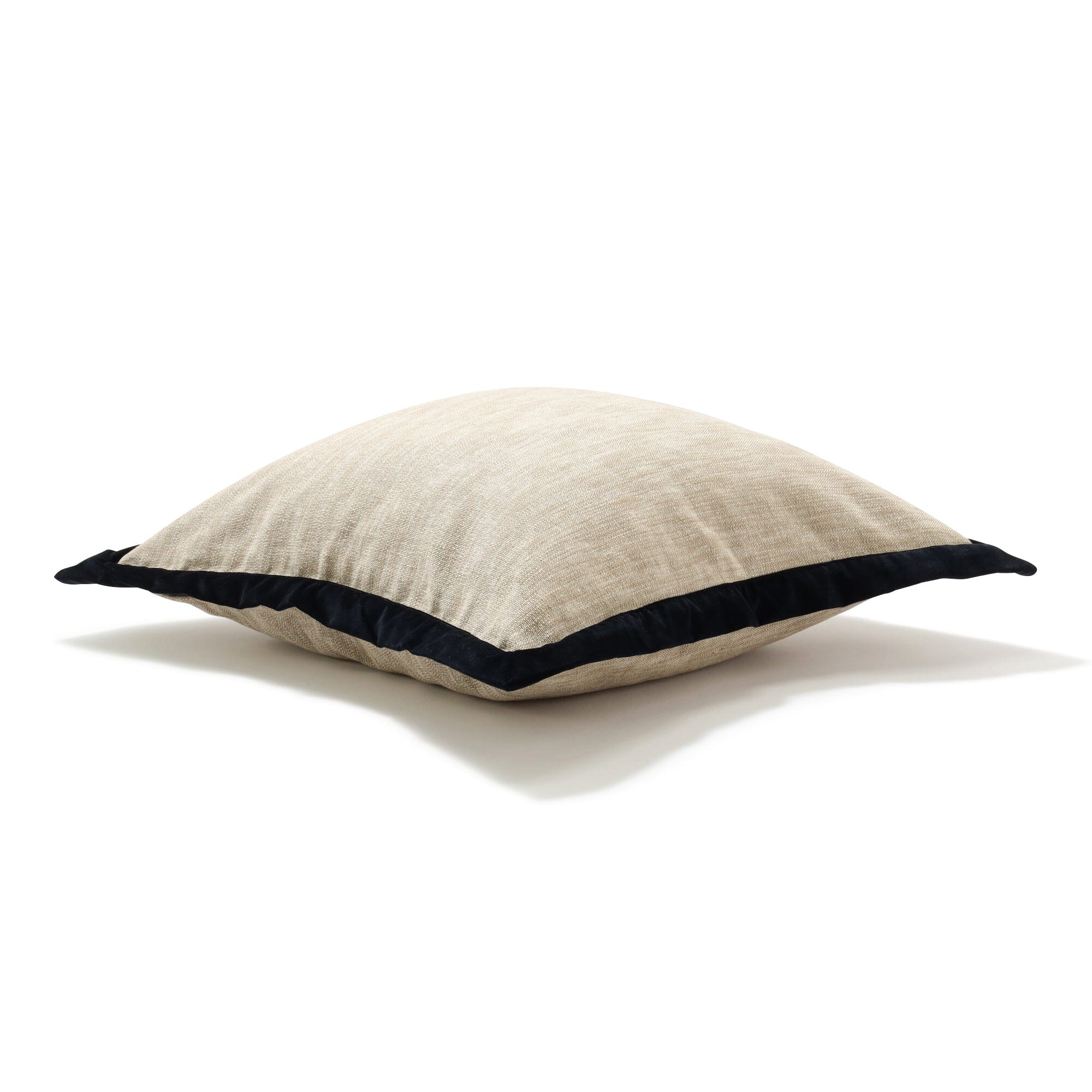 Velvet Flange Cushion Cover 600 X 600 Natural