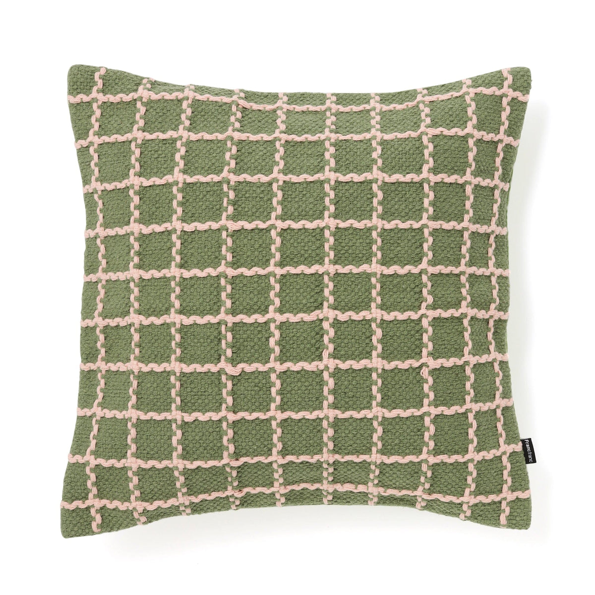 Weave Windowpane Cushion Cover 450 X 450 Green X Pink