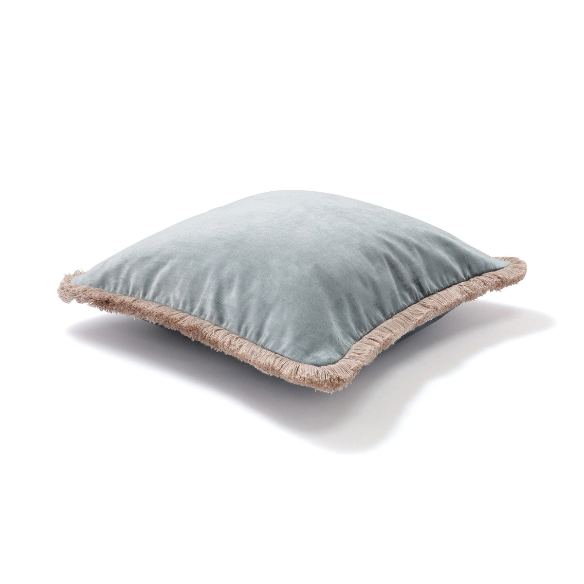 Velvet Fringe Cushion Cover 450 X 450  Blue