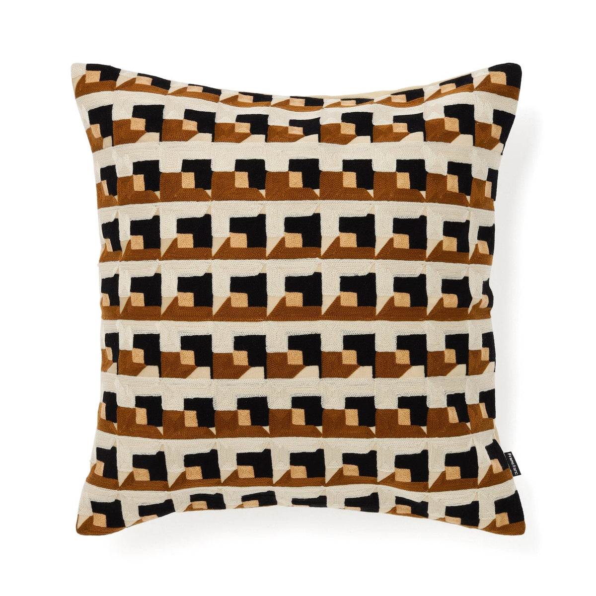 Emb Geometric Cushion Cover 450 X 450  Beige