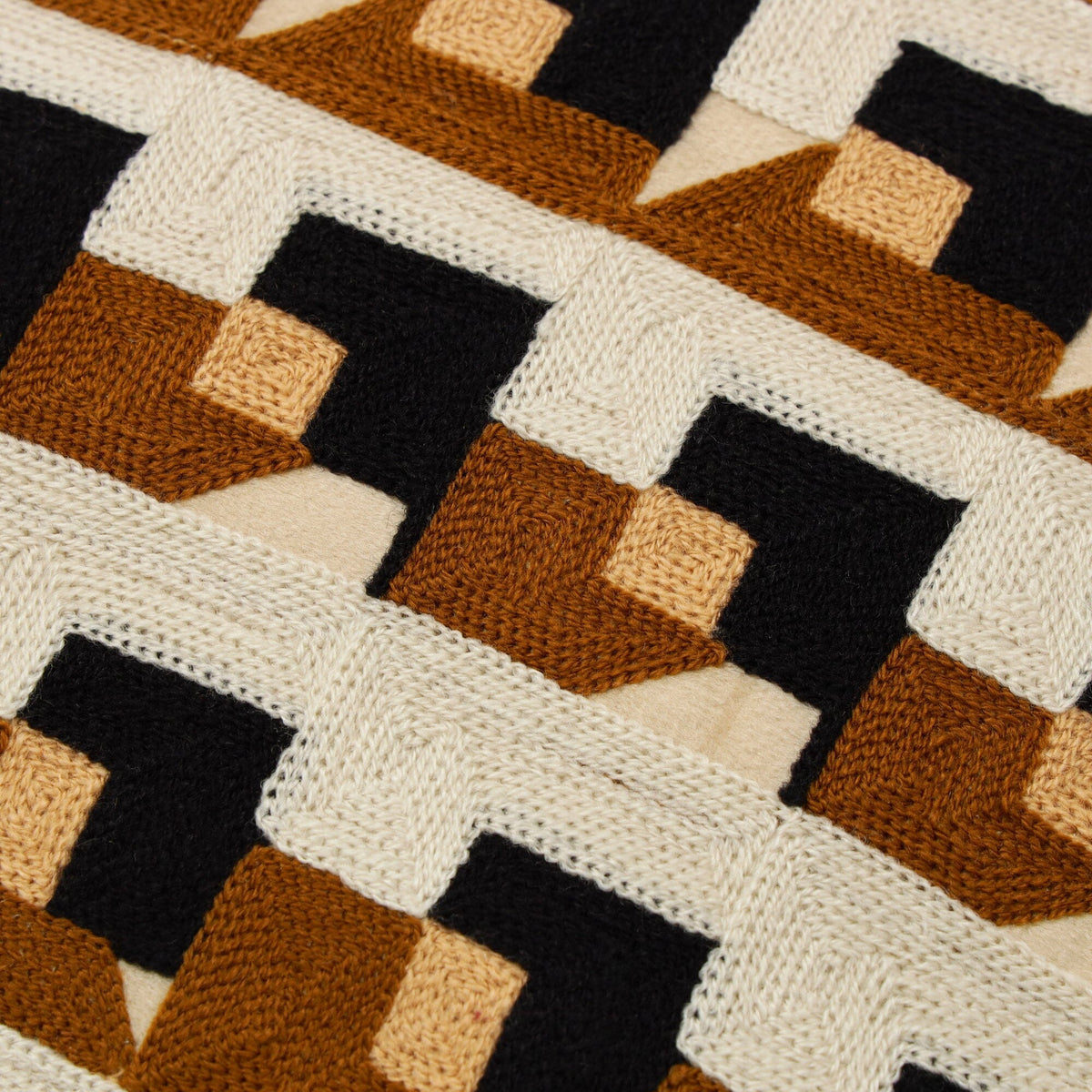 Emb Geometric Cushion Cover 450 X 450  Beige