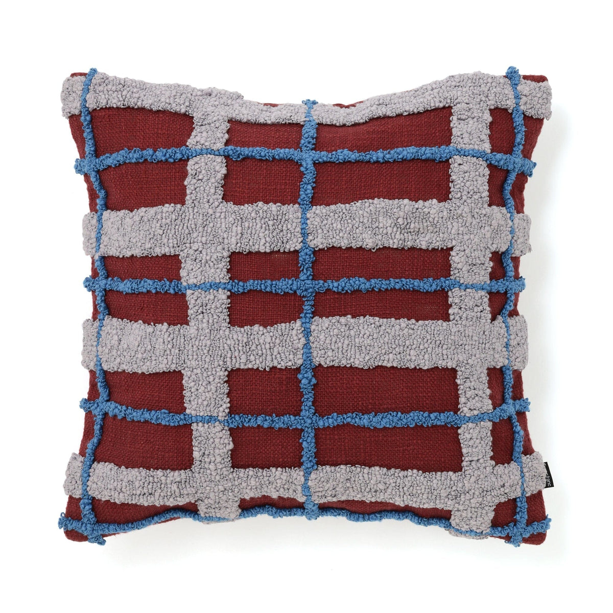 Tuft Check Cushion Cover 450 X 450  Purple X Blue
