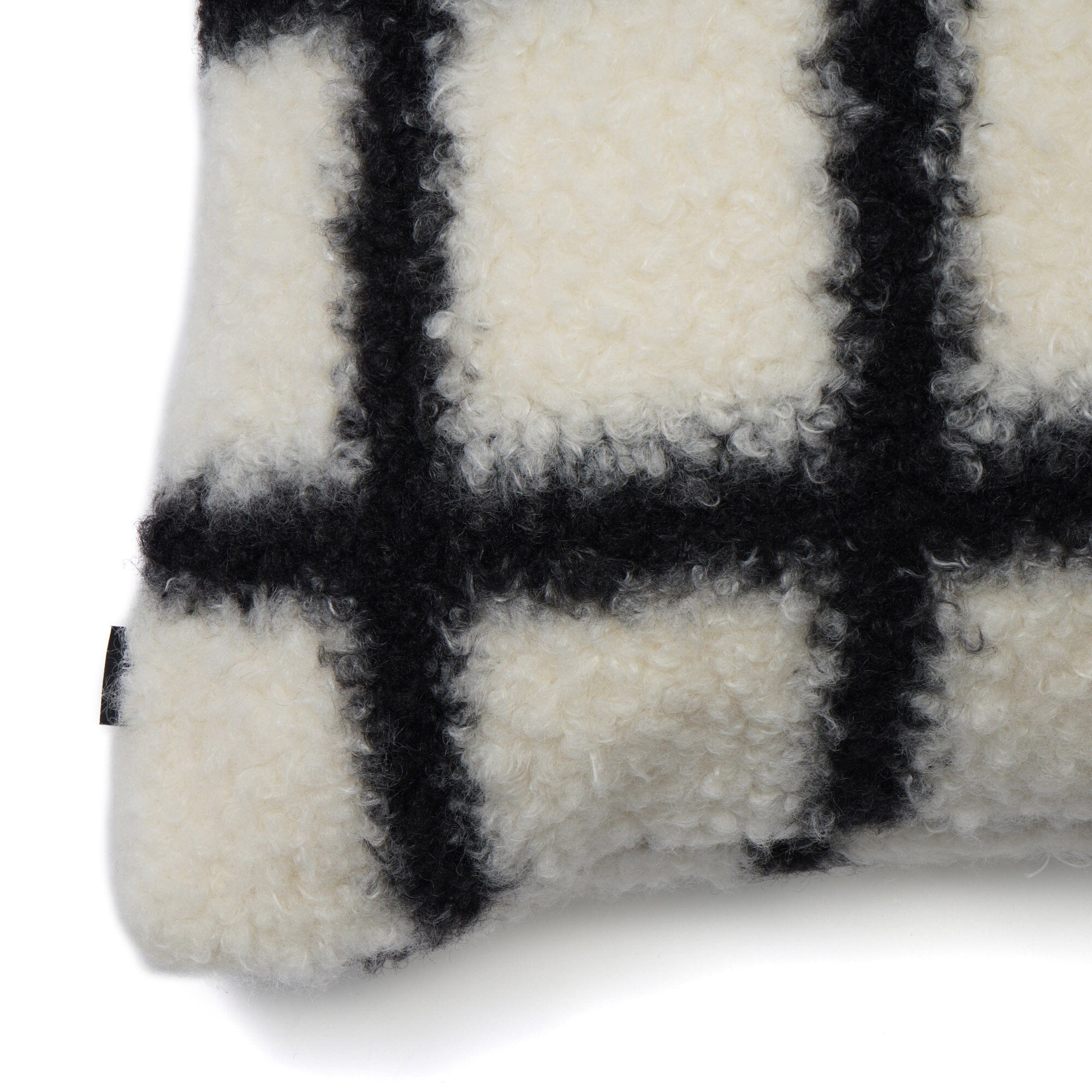 Checked Boa Cushion Cover 450 X 450 White