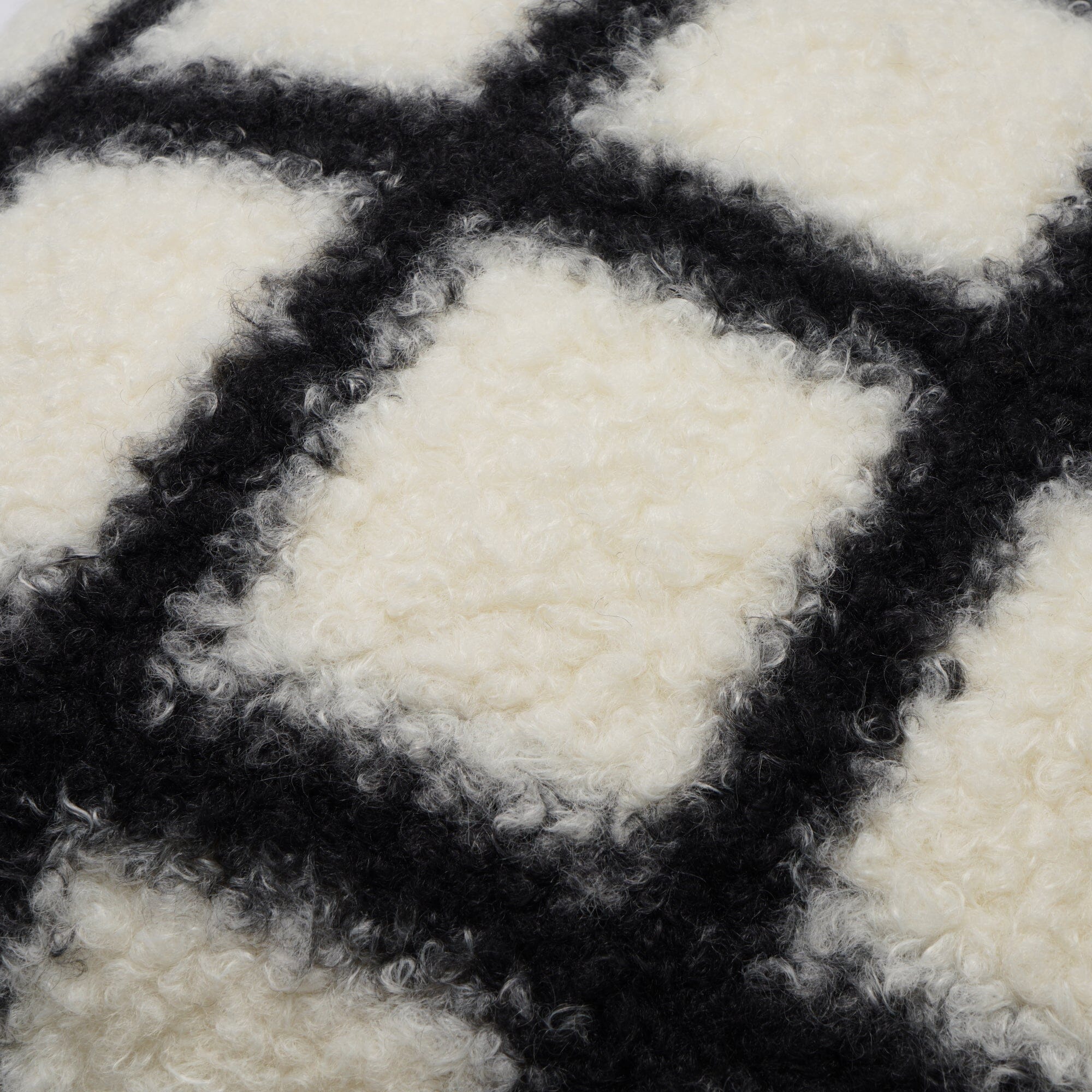 Checked Boa Cushion Cover 450 X 450 White