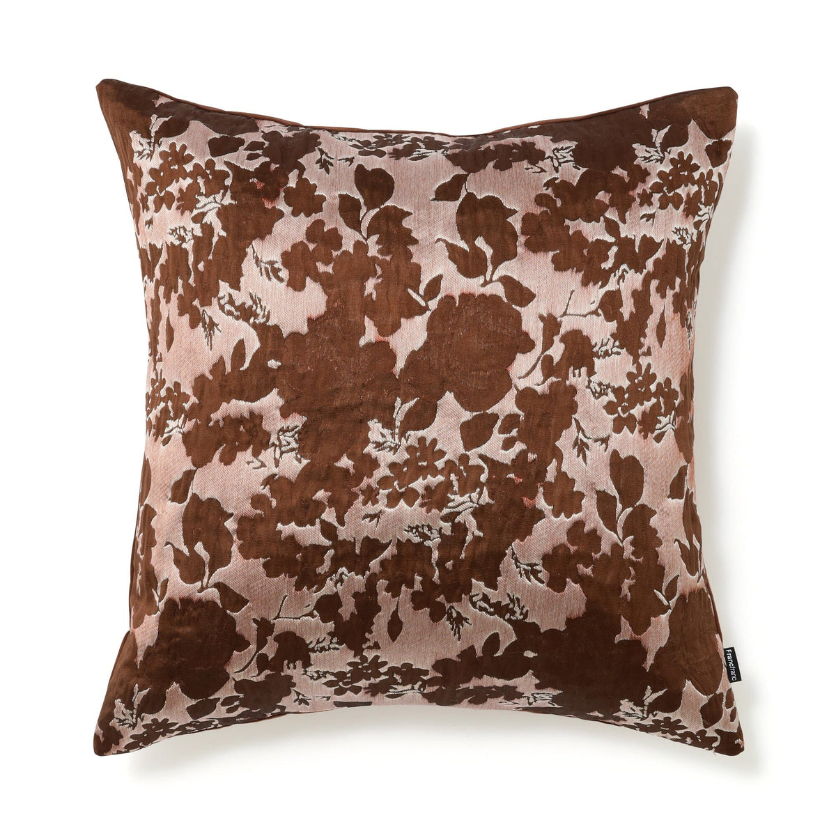 Jq Flower Cushion Cover 450 X 450  Pink X Brown