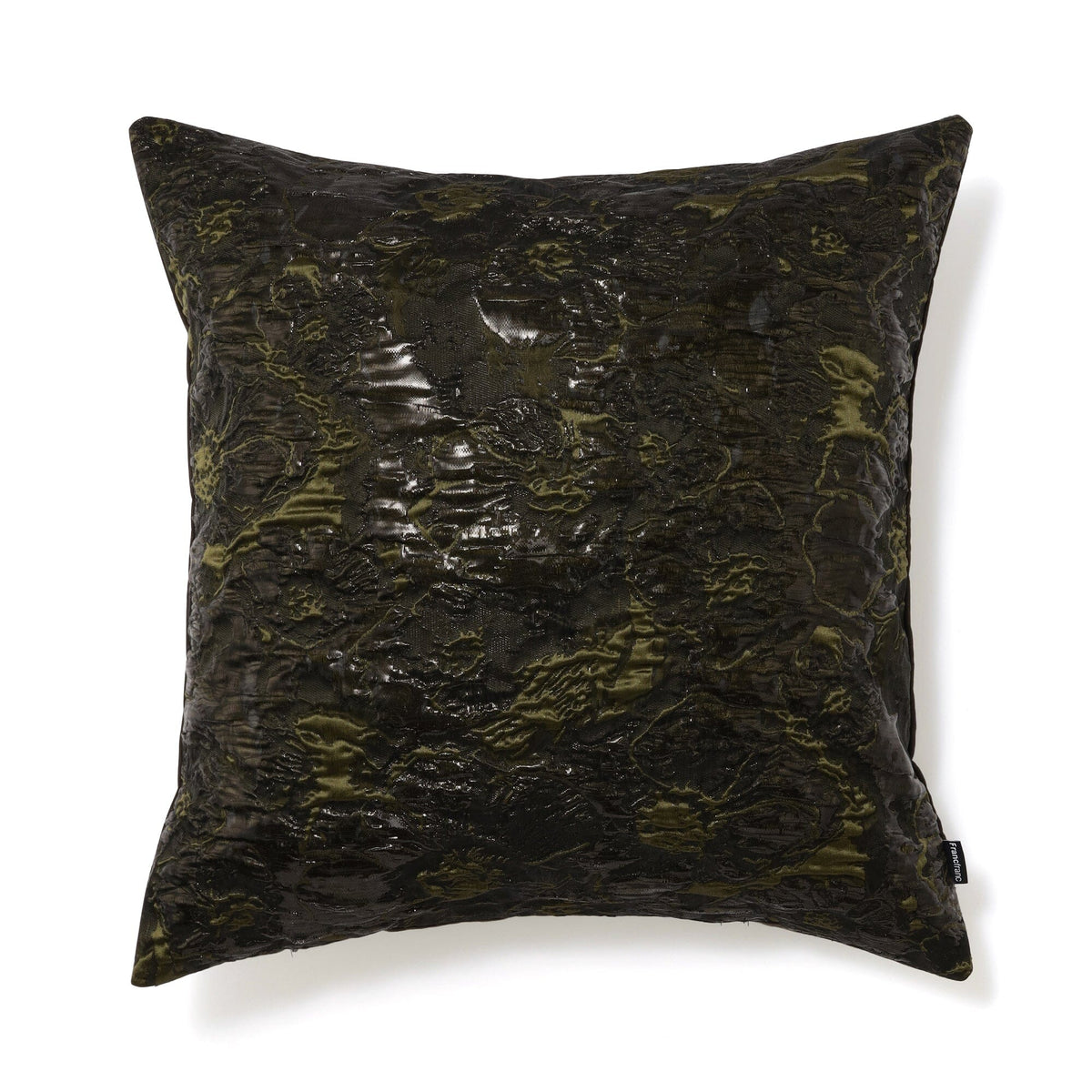 Jq Flower Cushion Cover 450 X 450  Dark Green