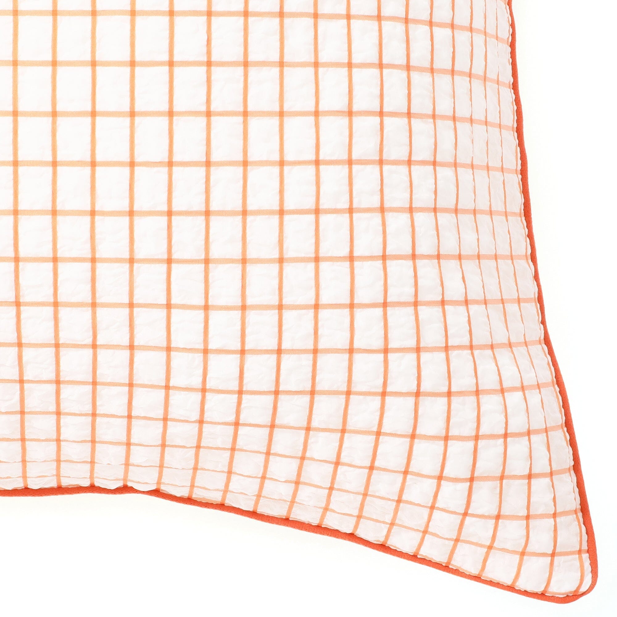 Sheer Check Pillowcase 700 X 500 White X Orange