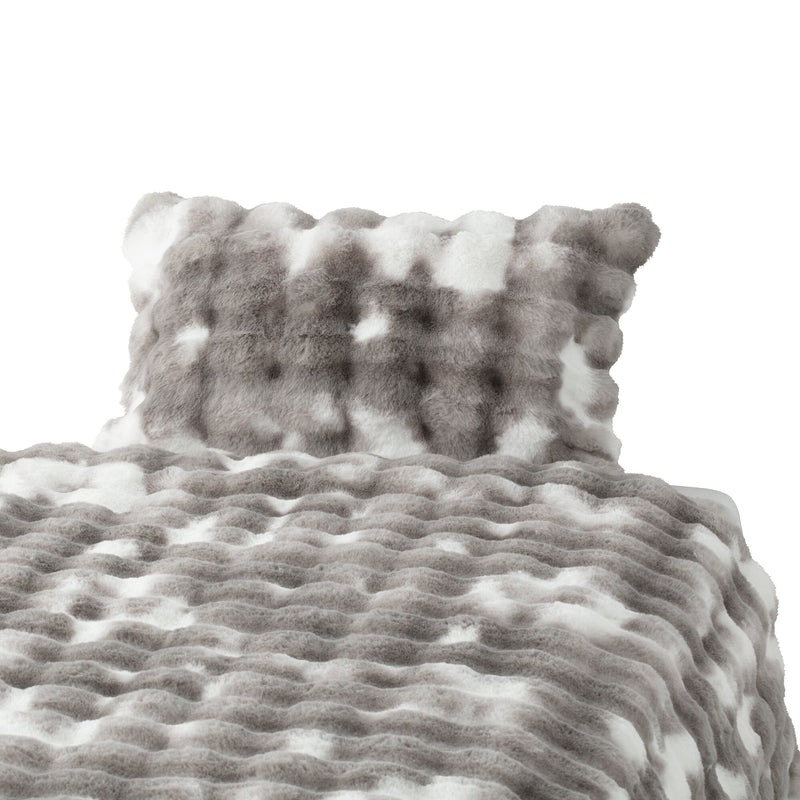 Warmy Pokomoko Fur Pillowcase Gray