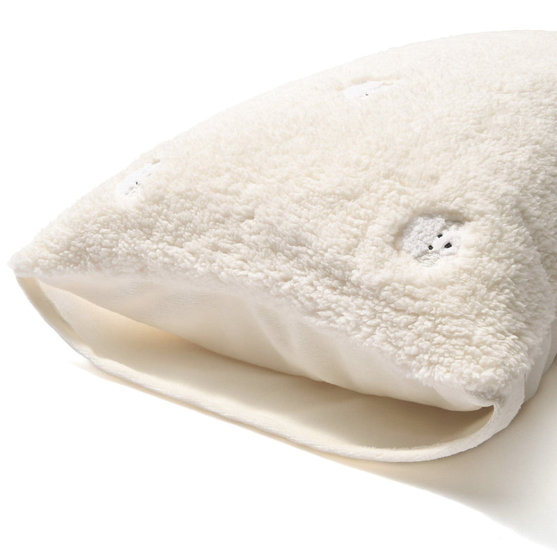 Warmy Poodle X Boa Pillowcase Ivory