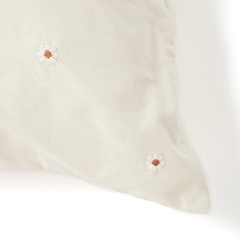 Daisy Embroidery Pillowcase 700X500 Ivory