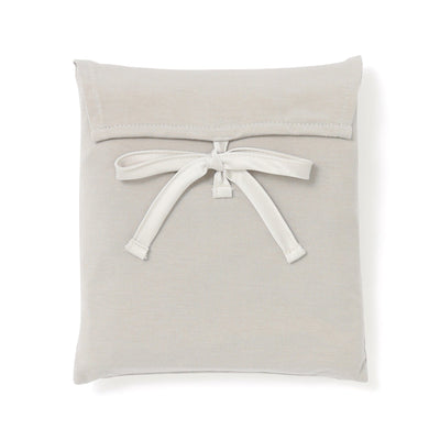 Cica Satin Ribbon Pillowcase 700 X 500 Gray x Beige