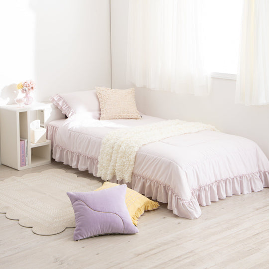 Fuwaro Cooling Pillow Cover  Frill Pink