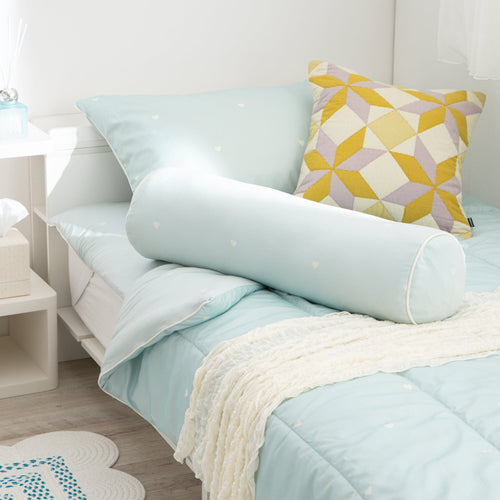 Fuwaro Cooling Pillow Cover Heart  Light Green X Ivory