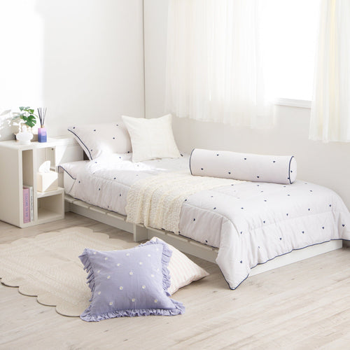 Fuwaro Cooling Pillow Cover Heart  Pink X Navy