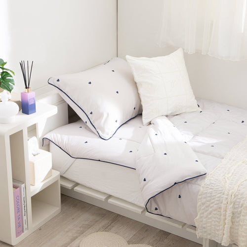 Fuwaro Cooling Pillow Cover Heart  Pink X Navy