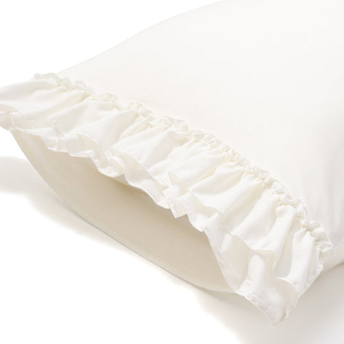 Fuwaro Cooling Pillow Cover  Frill White