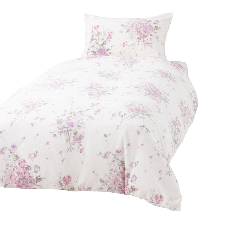 WARMY Botanical Flower Comforter Case Double Pink