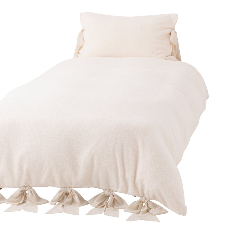 WARMY White Ribbon Comforter Case Double Ivory