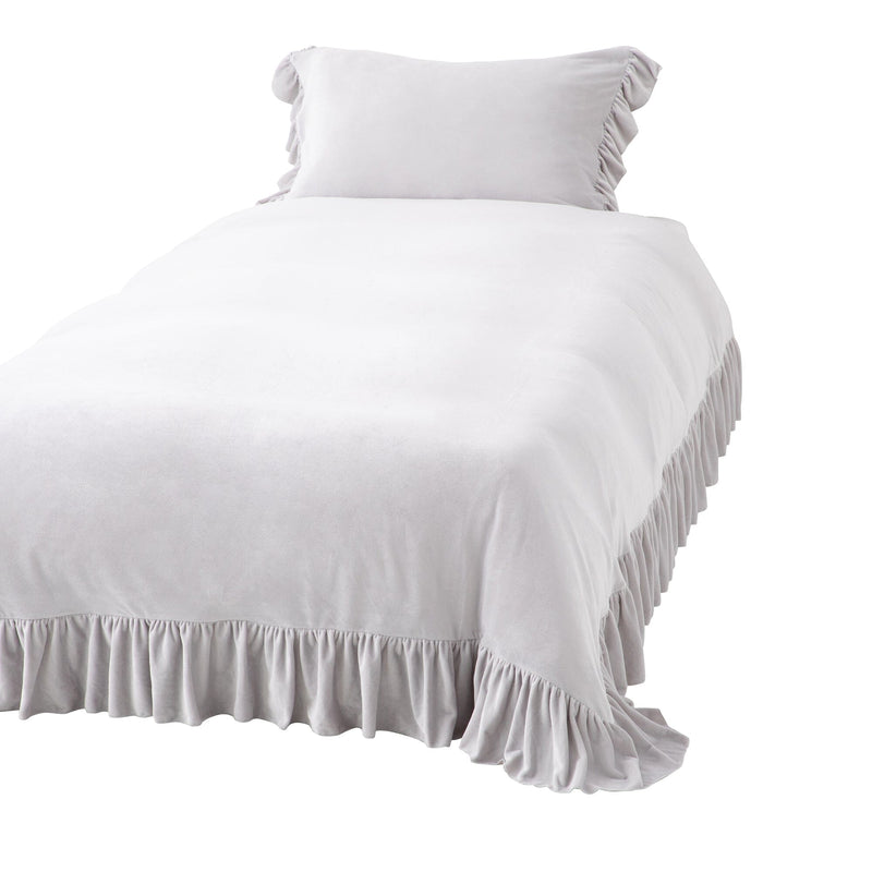 Warmy Argan Oil Frill Comforter Case  Double Grey