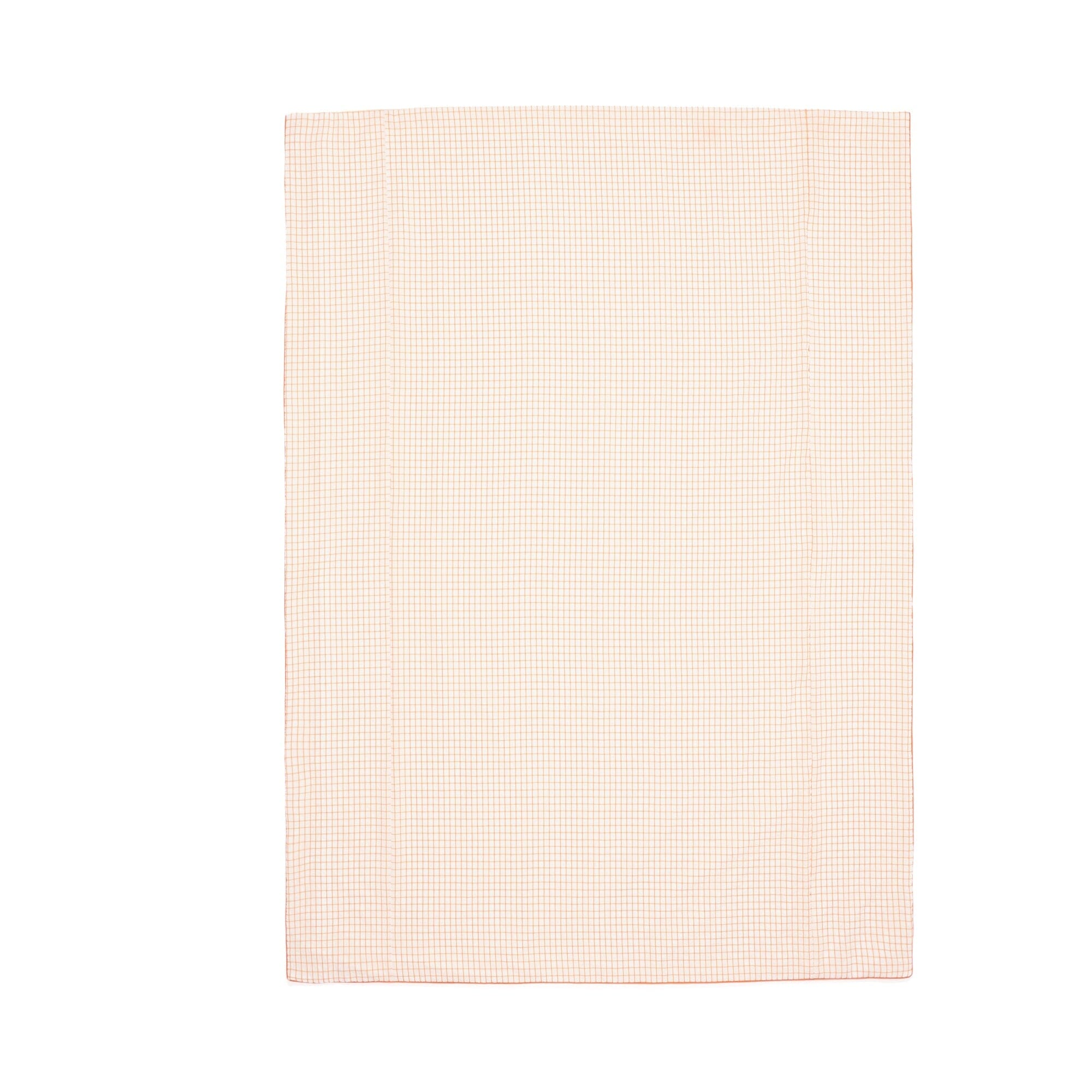 Sheer Check Comforter Double Size White X Orange