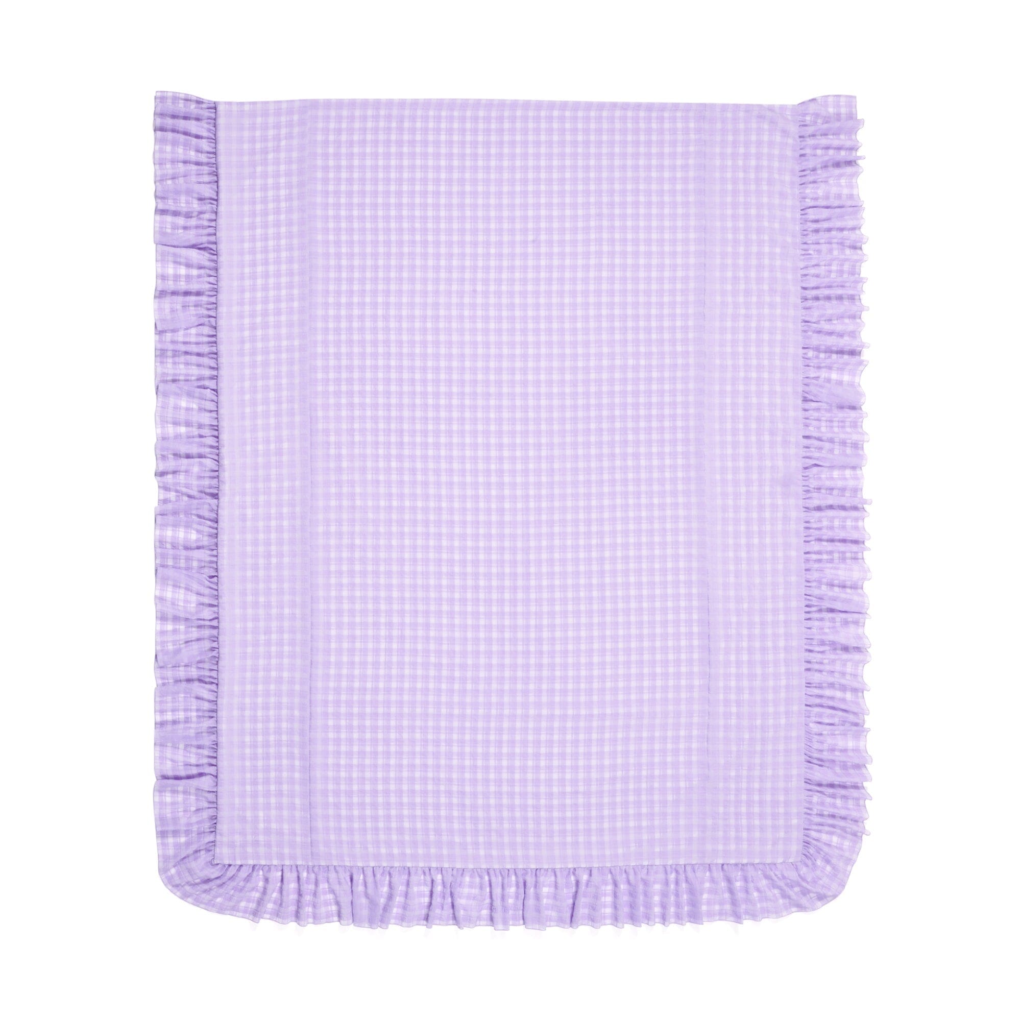 Sheer Check Ruffle Conforter Double Purple