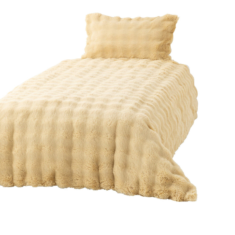 Warmy Pokomoko Fur Duvet Cover Single Yellow