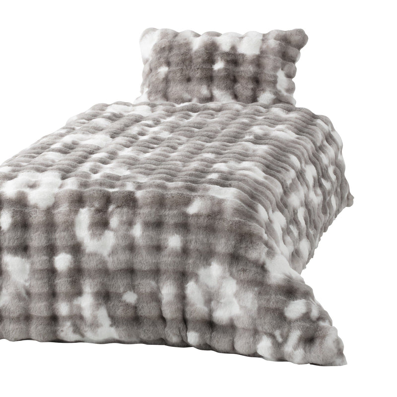 Warmy Pokomoko Fur Duvet Cover Double Gray