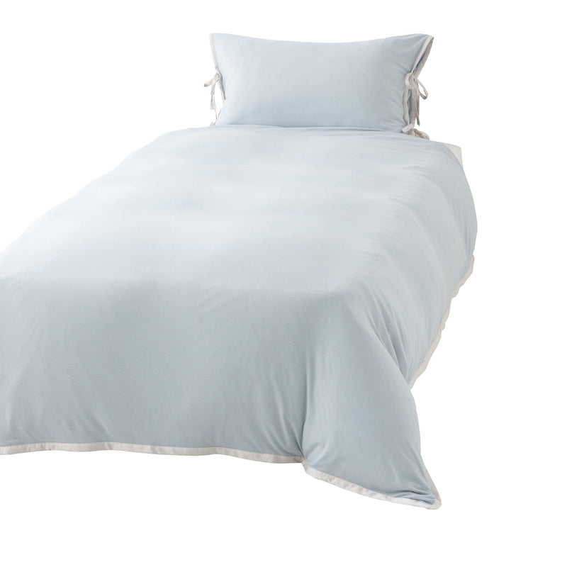Cica Satin Ribbon Duvet Cover Double Blue