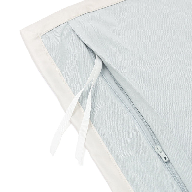 Cica Satin Ribbon Duvet Cover Double Blue