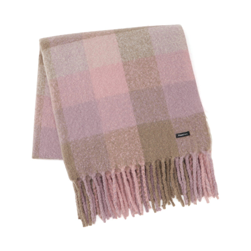 Mohair Checked Throw (Lap Blanket) 1700 X 1300 Pink