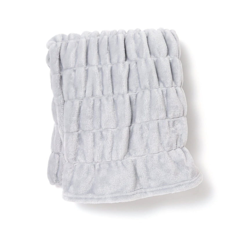 Fluffy Ripple Throw (Knee Blanket) 1500 x 800 Gray