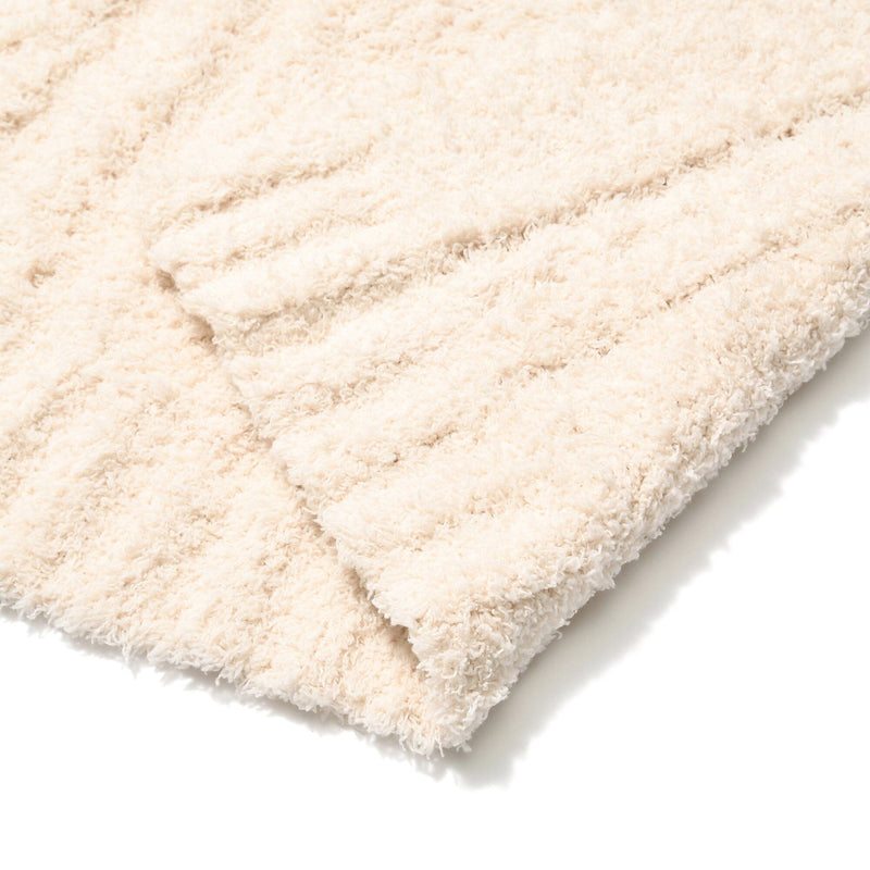 Fluffy cable knit throw (lap blanket) 1700 x 1300 Ivory