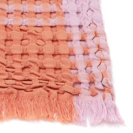 Smooth waffle check throw (lap blanket) 1700 x 1300 Pink x Orange