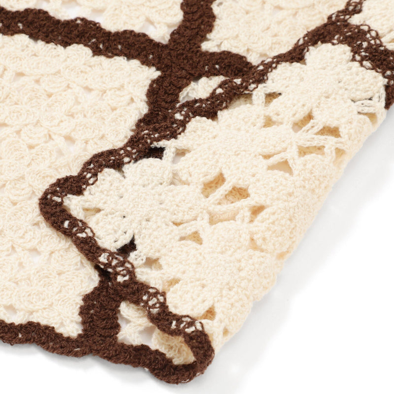 Autumn Flower Crochet Throw (1000x1500mm) Ivory