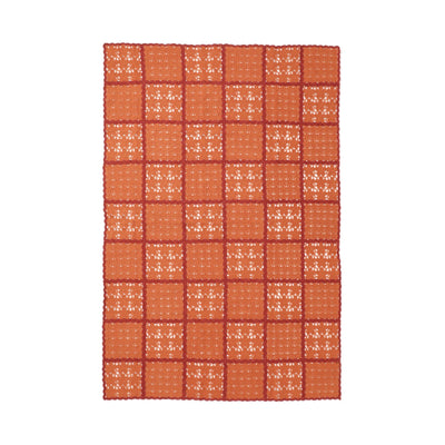 Autumn Flower Crochet Throw (Lap Blanket) 1000x1500mm Orange