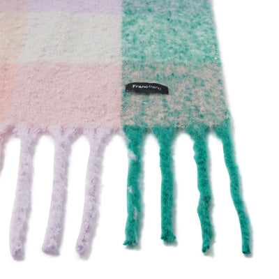 Mohair Style Check Throw  1700 X 1300 Pink