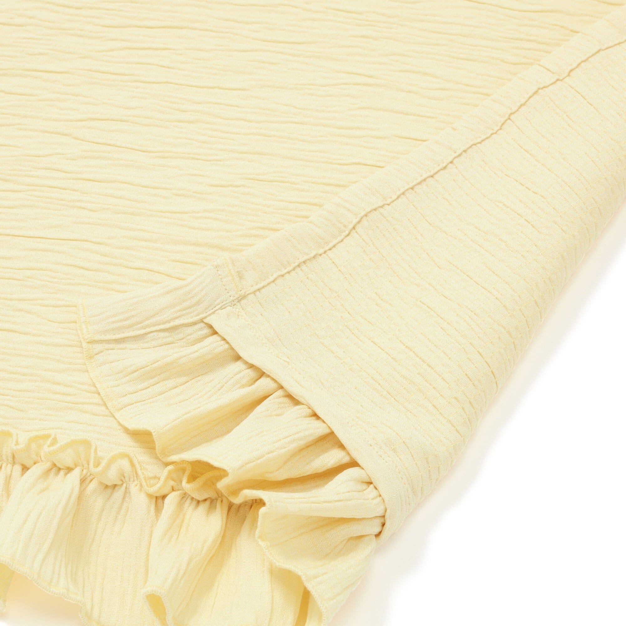Frill Check Portable Throw 100X140 Yellow