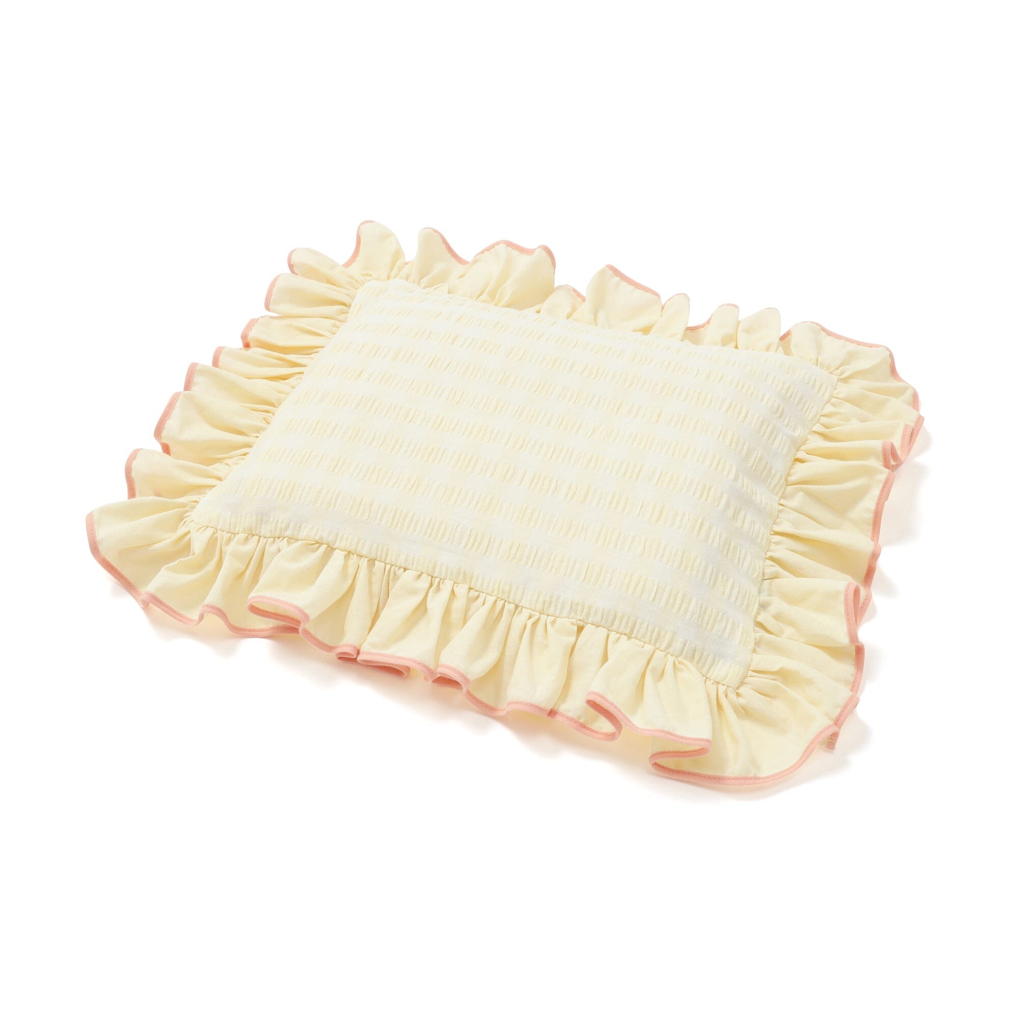 Frill Check Portable Throw 100X140 Yellow