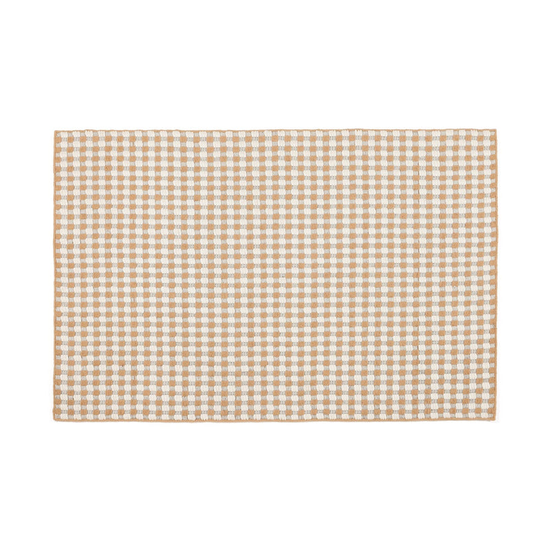 Wool-mix Checkered Rug Medium 2000 x 1400 White x Beige
